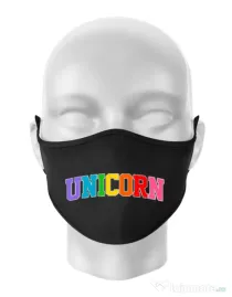 Masca personalizata reutilizabila Unicorn Negru