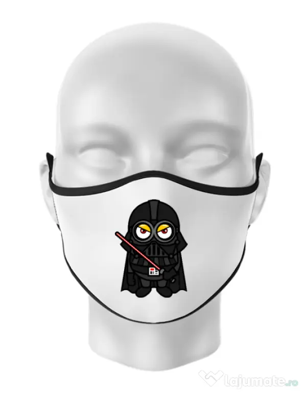 Masca personalizata reutilizabila Vader minion Alb