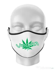 Masca personalizata reutilizabila Vegan Alb