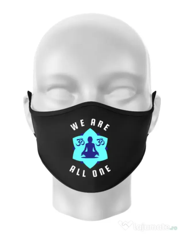 Masca personalizata reutilizabila We are all one Negru