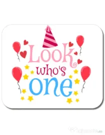 Mousepad personalizat Baby birthday Alb
