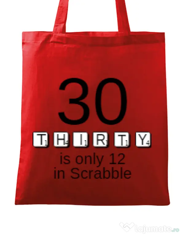 Sacosa din panza 30 in scrabble Rosu