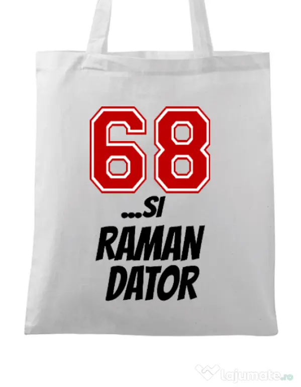 Sacosa din panza 68 si raman dator Alb