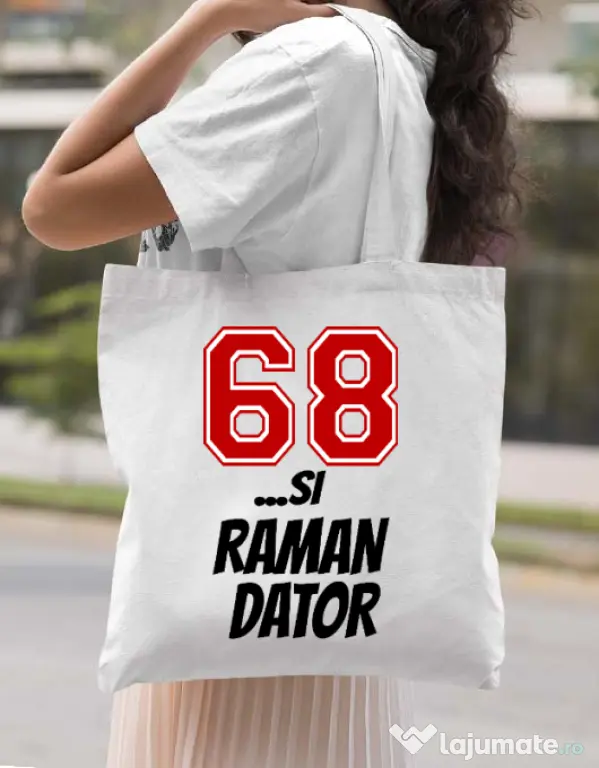 Sacosa din panza 68 si raman dator Alb