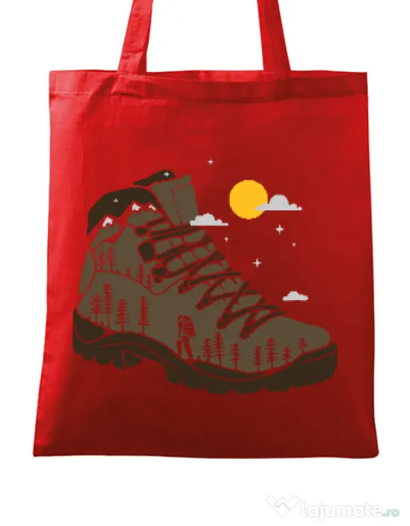 Sacosa din panza Adventure Boot Rosu