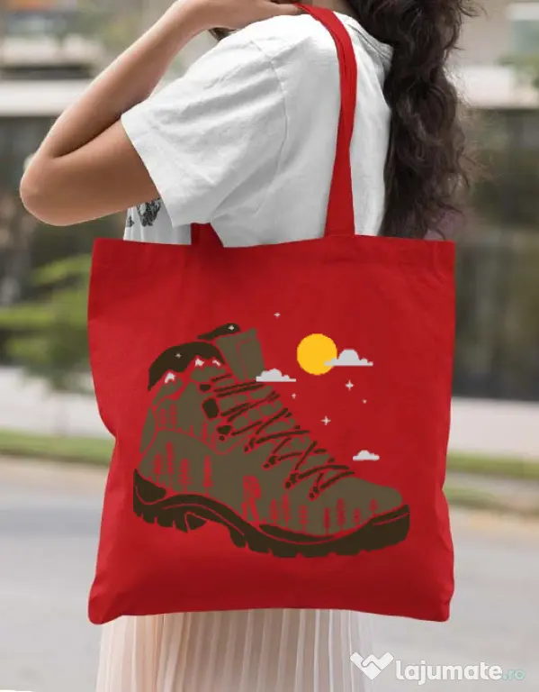 Sacosa din panza Adventure Boot Rosu