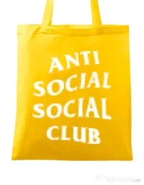 Sacosa din panza Anti social Galben