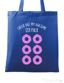Sacosa din panza Awesome sixpack Albastru regal