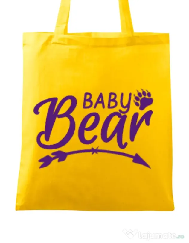 Sacosa din panza Baby bear Galben