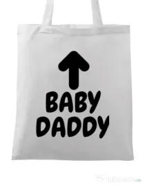Sacosa din panza Baby daddy Alb
