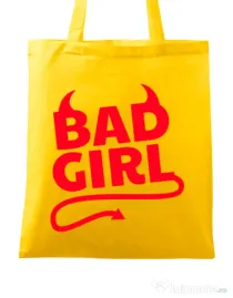 Sacosa din panza Bad girl Galben