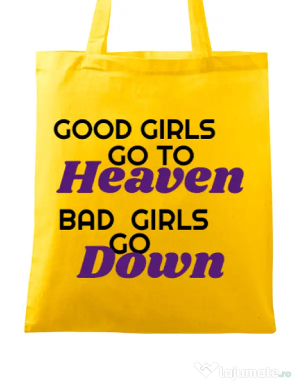Sacosa din panza Bad girls go down Galben