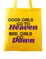 Sacosa din panza Bad girls go down Galben