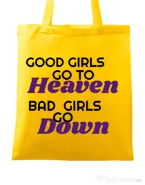 Sacosa din panza Bad girls go down Galben