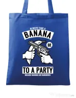 Sacosa din panza Banana Party Albastru regal