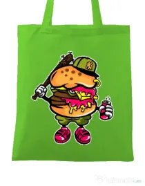 Sacosa din panza Bastard burger Verde mar
