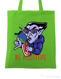 Sacosa din panza Be positive Verde mar