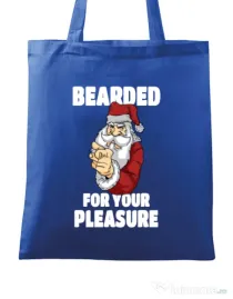 Sacosa din panza Bearded for your pleasure Albastru regal