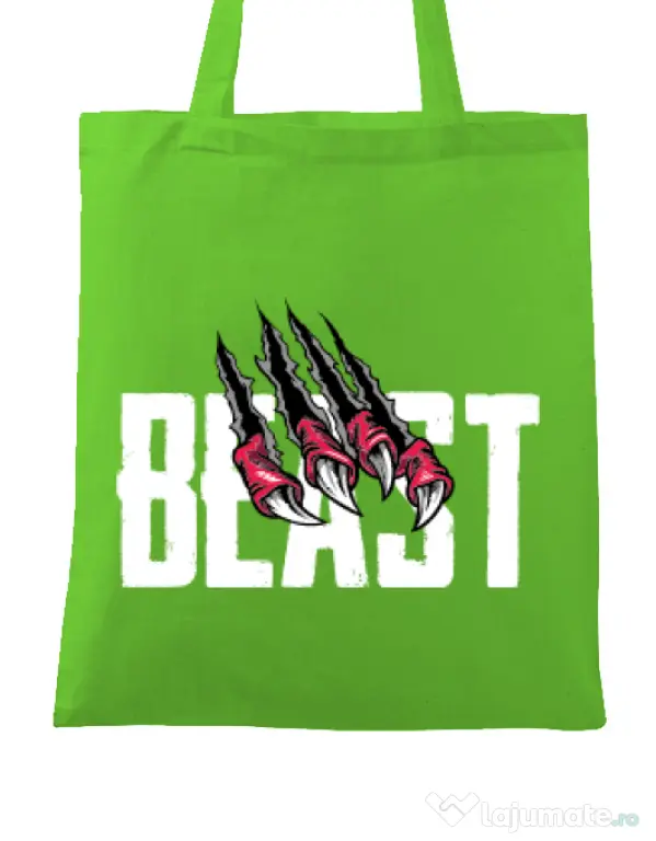 Sacosa din panza Beast Verde mar
