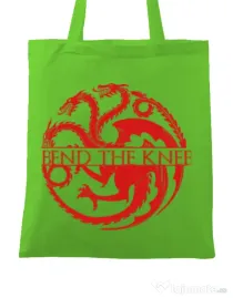 Sacosa din panza Bend the knee Verde mar