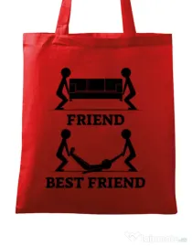 Sacosa din panza Best friend Rosu