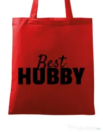 Sacosa din panza Best hubby Rosu