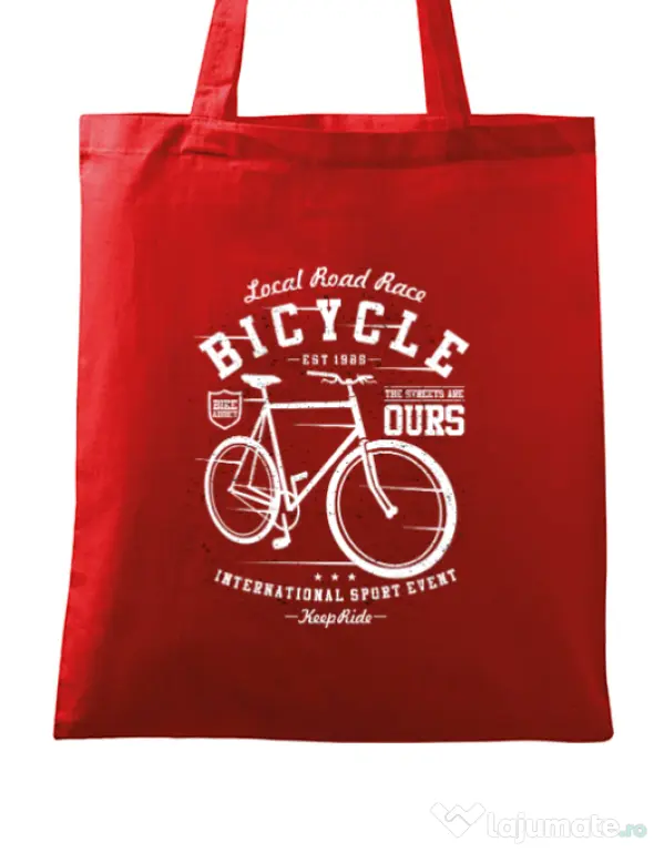 Sacosa din panza Bicycle Rosu