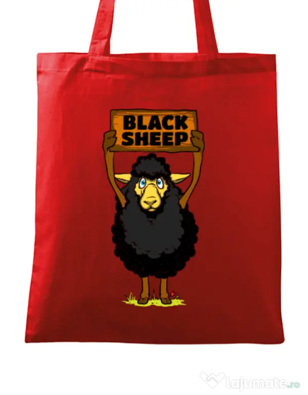 Sacosa din panza Black sheep Rosu