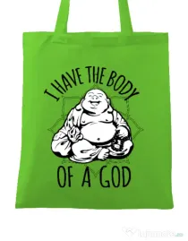 Sacosa din panza Body of a god Verde mar