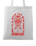 Sacosa din panza Born to stand out Alb