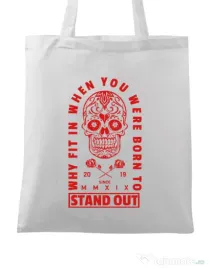 Sacosa din panza Born to stand out Alb
