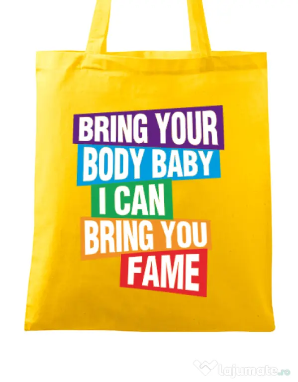 Sacosa din panza Bring your body Galben