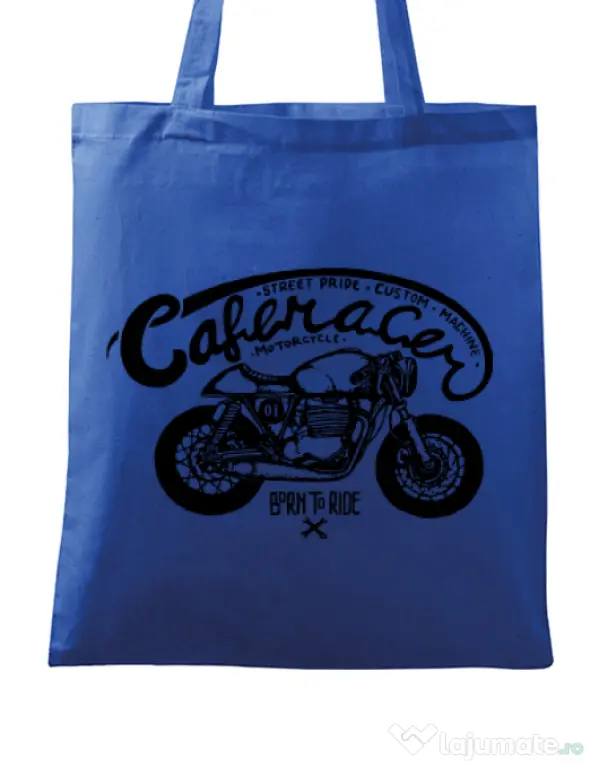 Sacosa din panza Caferacer Albastru regal