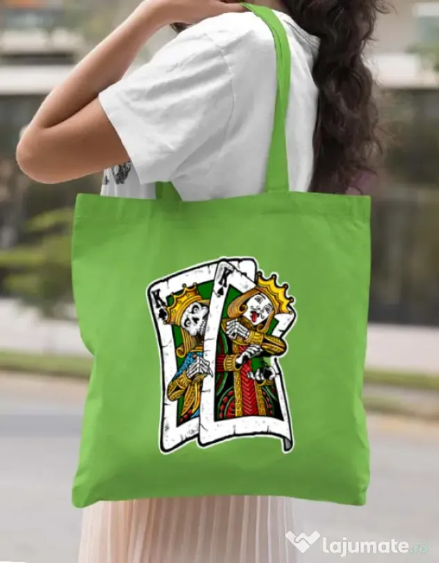 Sacosa din panza CARD Verde mar