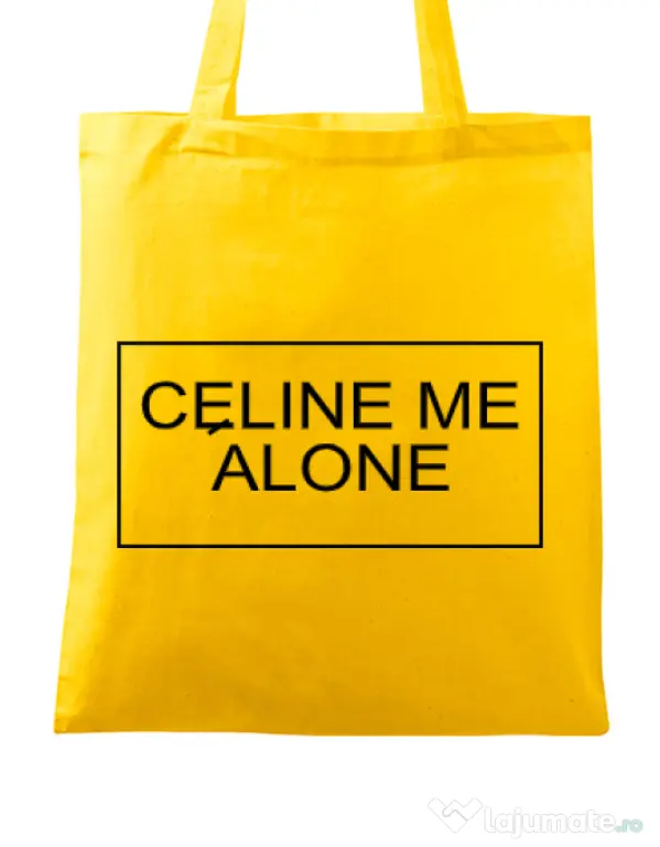 Sacosa din panza Celine me alone Galben