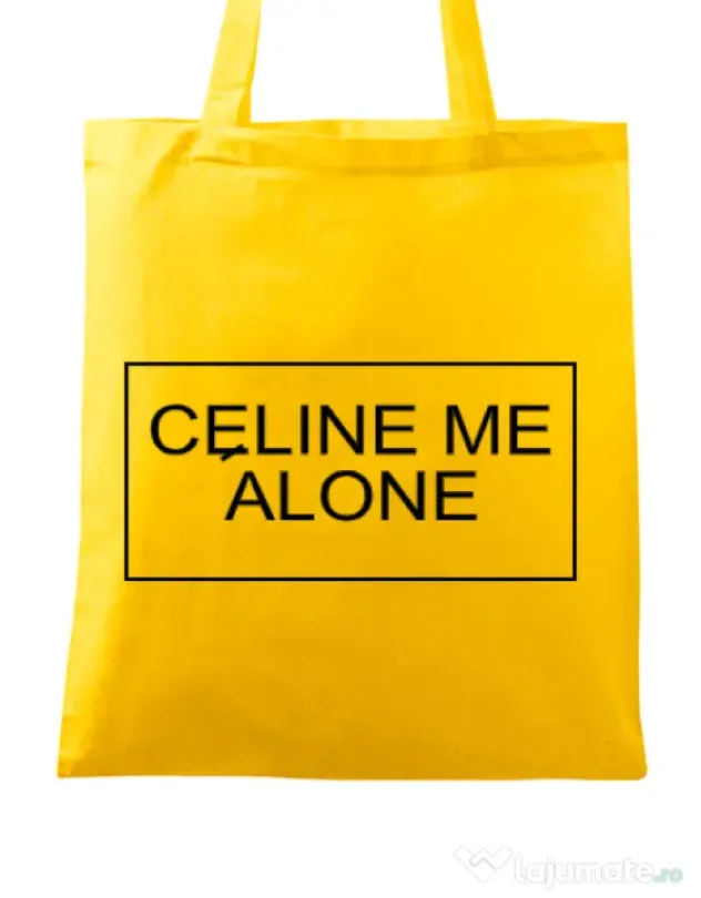 Sacosa din panza Celine me alone Galben