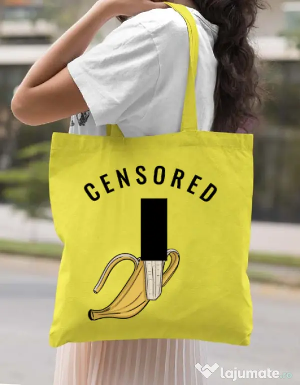 Sacosa din panza Censored Galben