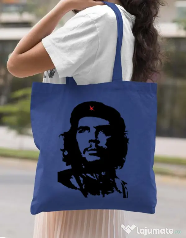 Sacosa din panza Che Guevara Albastru regal