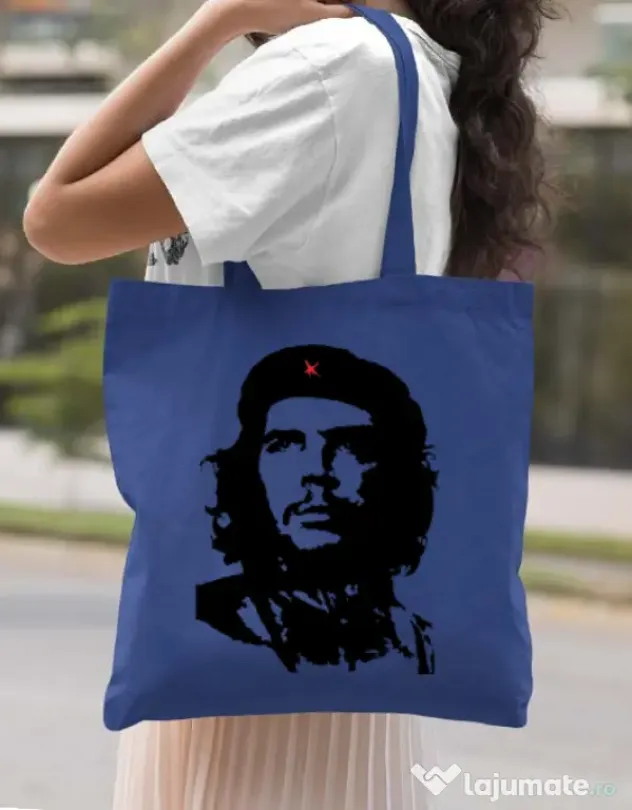 Sacosa din panza Che Guevara Albastru regal