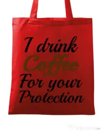 Sacosa din panza Coffee for your protection Rosu