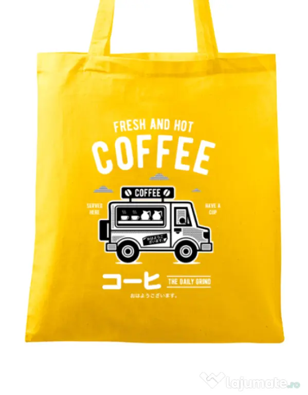 Sacosa din panza Coffee Van Galben