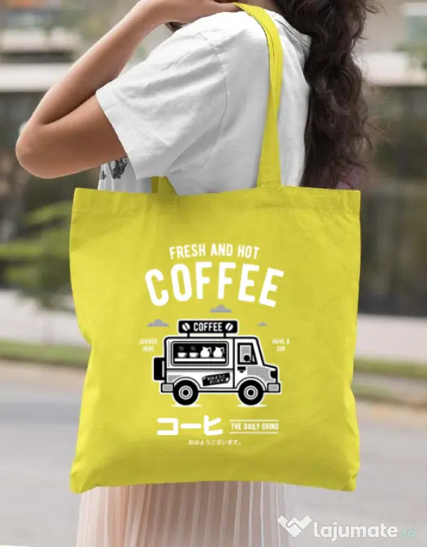 Sacosa din panza Coffee Van Galben