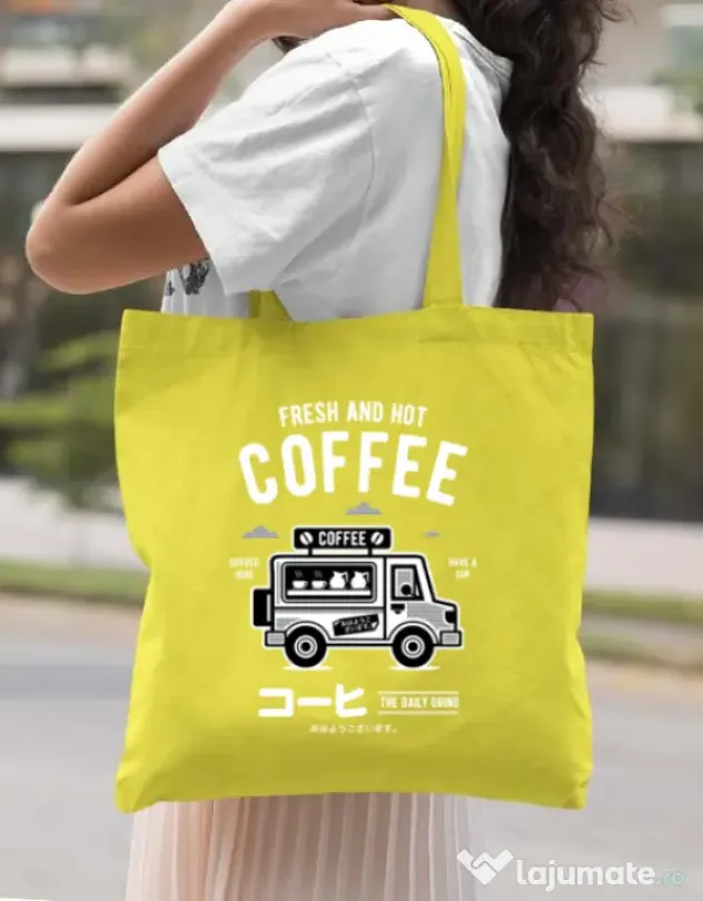 Sacosa din panza Coffee Van Galben