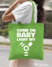 Sacosa din panza Come on baby Verde mar 