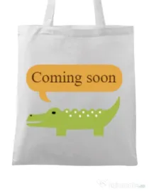 Sacosa din panza Coming soon Alb