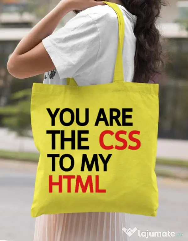 Sacosa din panza CSS to HTML Galben