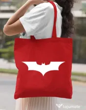 Sacosa din panza Dark knight Rosu