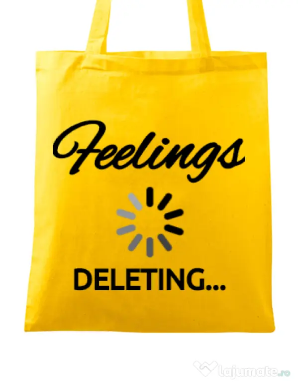 Sacosa din panza Deleting feelings Galben
