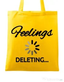 Sacosa din panza Deleting feelings Galben