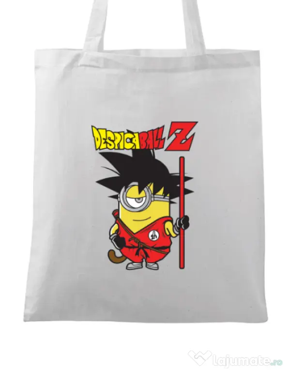 Sacosa din panza Despicaball Z Son Goku Alb